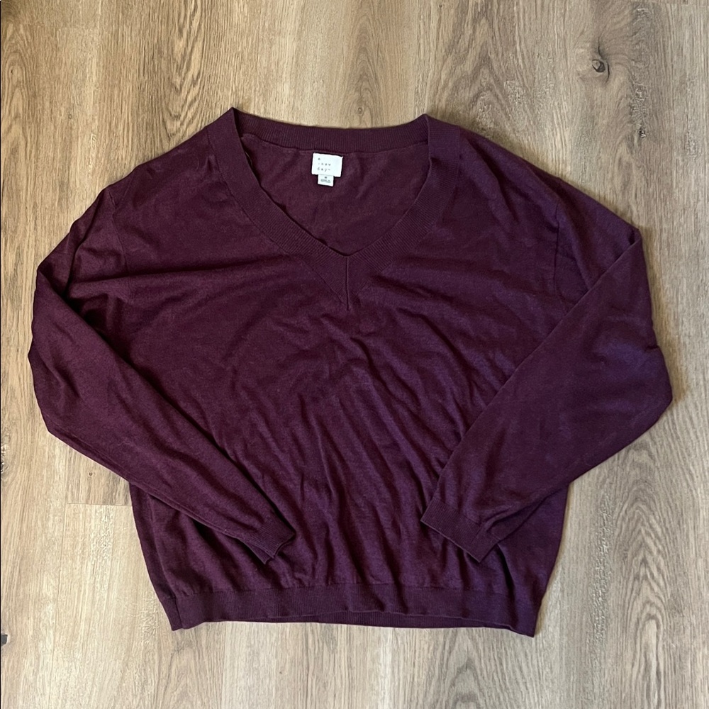 a new day V-Neck Sweater in Rich Burgundy